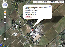 Dry Creek Tasting Room Map